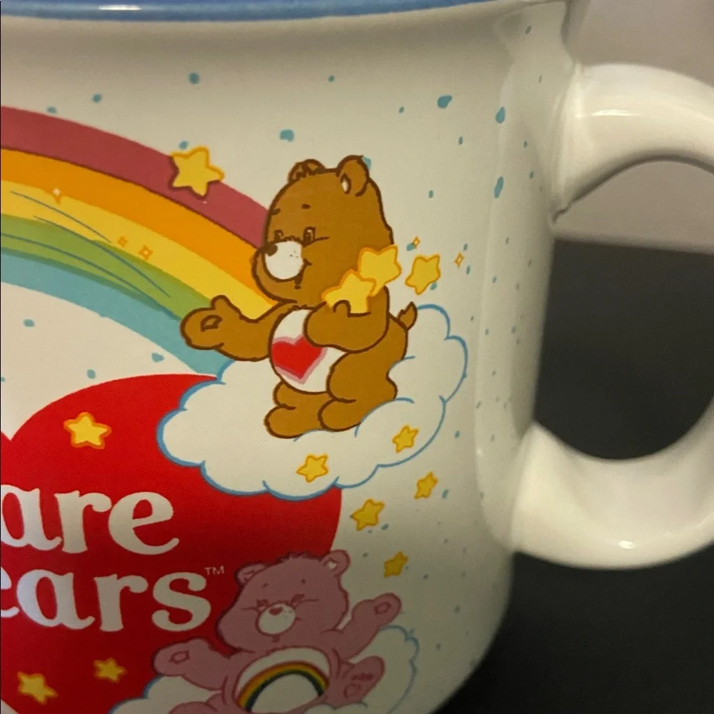 New Care Bears White Mug with Red Heart and Multicolor Rainbow Bears - Picture 5 of 13